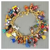 Charm bracelet w/ many Disney character charms