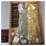 Lg Gp of gold tone & silvertone jewelry incl