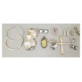Gp. Southwest silver jewelry incl large cross,