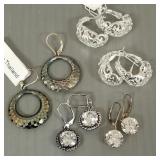 5 pr. N.O.S. sterling silver earrings- filigree,