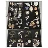 Gp vintage, etc. rhinestone jewelry, earrings,