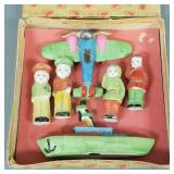 Antique bisque airman set in box- 4 1/2' ship