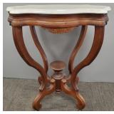 Antique Victorian marble turtle top lamp table-
