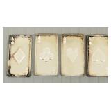 4- 99.9 pure silver miniature cards- approx. 3/4'