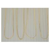4- 14K gold chain necklace- 2.9g total; 18'