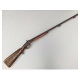 Antique percussion double barrel w/ unusual carved