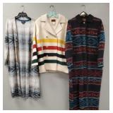 3 pcs Pendleton clothing: 2 blanket coats sz M &