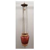 Antique cranberry swirl Victorian hanging fixture-