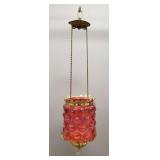 Antique cranberry thumbprint Victorian hanging