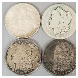4 U.S. silver Morgan dollars