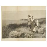 Antique engraving- Pilgrim Exiles (as seen- water