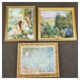 3 large ornately framed art replicas 31'H 33 1/2'W