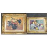 2 large ornately framed art replicas- 32 1/2'H