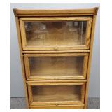 1 piece oak barrister style bookcase- 38'H 24'W