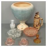 Gp vintage pottery & glass including large Haeger