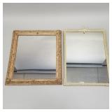 2 large ornately framed mirrors incl. bowknot top-