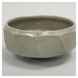 Warren MacKenzie signed faceted bowl- 3 3/4'H