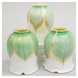 3 pulled feather art glass shades- 5 1/4'H tallest
