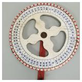 Vintage wooden hand painted gaming wheel with