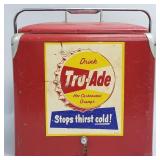 Double sided advertising cooler: 'Drink Tru Ade' &