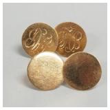 2 pair 14k gold earrings- 5.6g total, 1/2',