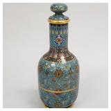 Antique cloisonne enameled bottle with stopper