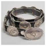 Southwest silver concho belt: 168 grams total,