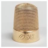 14k gold thimble monogrammed 'O.K.': 5.5 grams