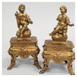 Pair of figural fireplace ornaments (as seen)