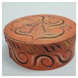 Norwegian bentwood box with rosemaling- 4 3/4'H