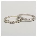 One platinum & one 14k white gold wedding bands