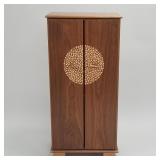 Custom artisan made 2-door inlaid wood cabinet-