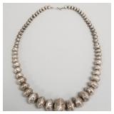 Southwest silver bench bead necklace: 71.0 grams,