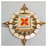 Lucky Lager advertising beer light-up plastic sign