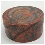 Antique Norwegian rosemaled bentwood box-