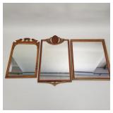 3 framed mirrors incl tiger maple- 40 1/2'H