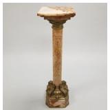 Antique marble & bronze pedestal (as seen- top