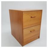 Teak 2-drawer file cabinet (finish wear to front)