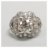 2.85 tcw natural diamond & platinum ring: center