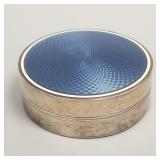 French sterling silver & guilloche enamel double