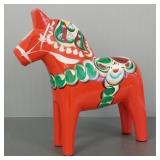 Swedish Dala horse w/ label 12' H