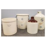 4 pcs stoneware incl Red Wing, etc (some as seen,