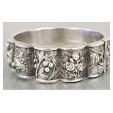 Vintage Safir hallmarked silver hinged bracelet w/