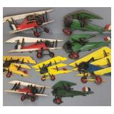 9 cast metal air plane plaques incl Sexton, etc-