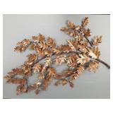 Mid-century metal leaf motif wall sculpture- 62'H
