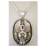 Signed Navajo handmade sterling silver pendant