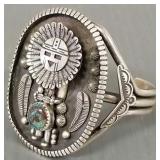 Signed Navajo handmade sterling silver cuff