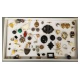 Group antique, vintage etc jewelry, findings,