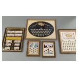5 framed coin groups incl state quarters, pennies,