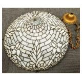 Antique leaded glass hanging shade (as seen-